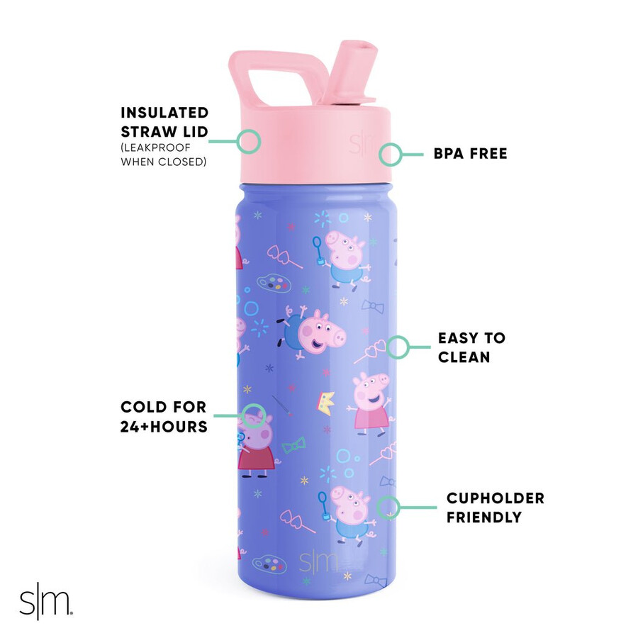 summit kids vattenflaska med sugrörslock