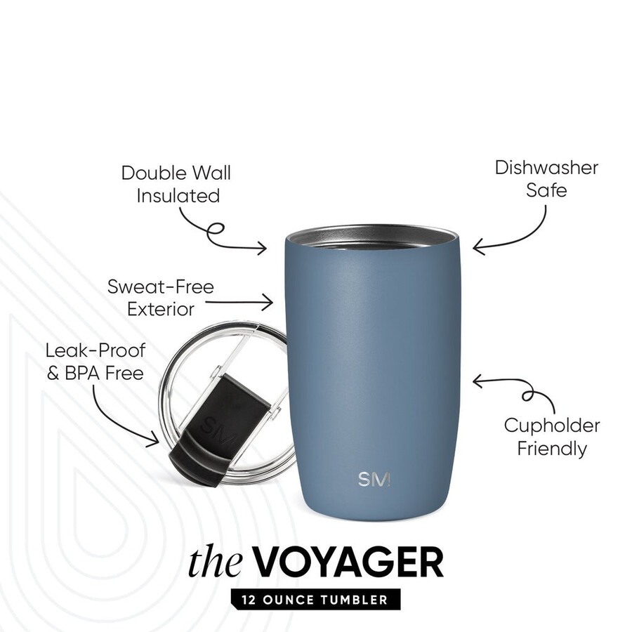 voyager-tumbler med genomskinligt lock och sugrör